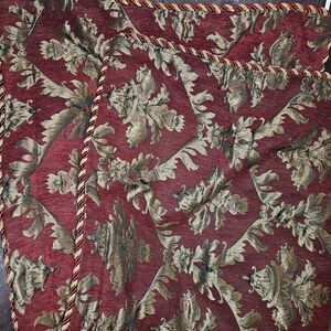 Shavel Home Products 2 King Sham Pillowcases 21"x37" Red Gold Brocade Regency